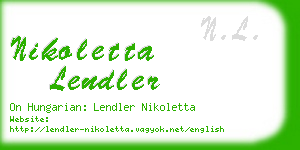 nikoletta lendler business card